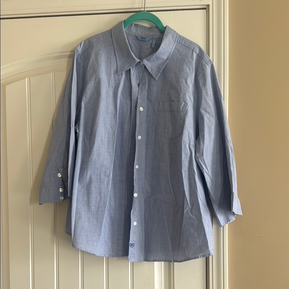 Women’s Blue Button-Up Shirt